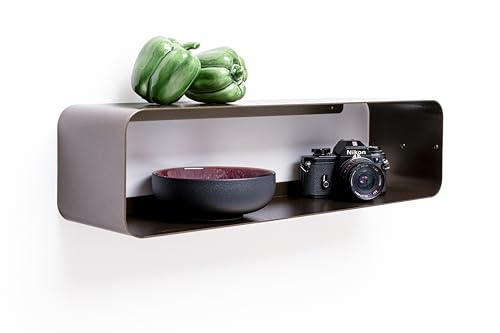 Kare Design Wandregal Lounge XS, Bronze, 58x15x15 cm, TV-Konsole, Wandboard, minimalistisches Design, Schwebend, Stahl, Industrial, Modern, Wohnzimmer