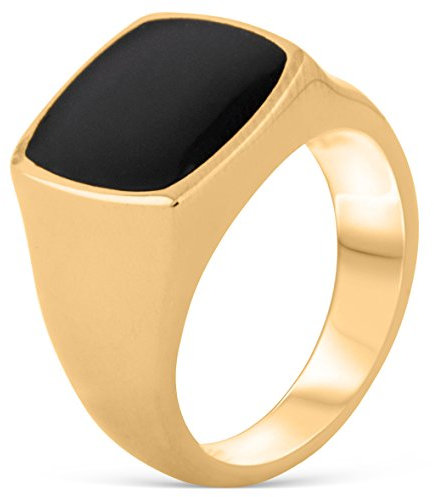 Akitsune Opus Ring | Design-Ring Frauen Herren Edelstahl Groß Minimalistisch Siegel - Gold - US 8