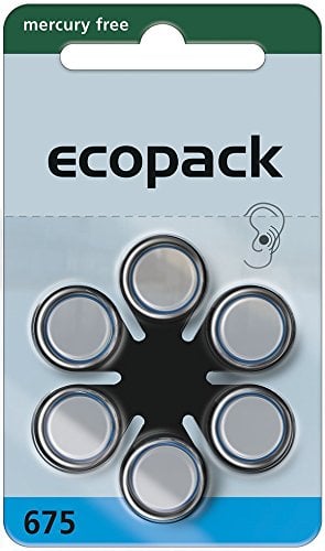 120 Stück (20 Blister) Ecopack Typ 675 Hörgerätebatterie P675 PR44 ZL1 mit 2 Stück LUXTOR® Reinigungstücher für Hörgeräte und Otoplastiken