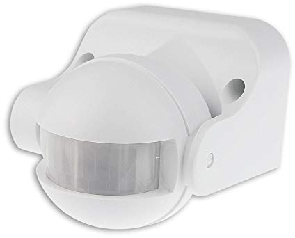 Bewegungsmelder für Innen und Außen - Aufputz 180 Grad Bewegungssensor - LED Licht Schalter - geeignet für die Montage an Decke, Wand oder Dach - IP44 | weiß