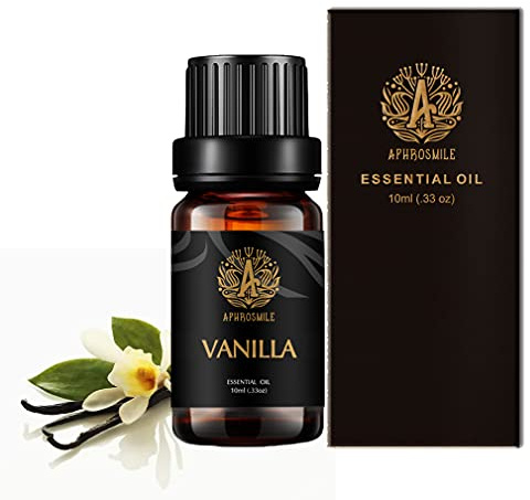 Aphrosmile Vanille Ätherisches Öl zum Diffusor, 10 ml | 10 ml Füllmenge, Vanille Duft, Für Diffusor, Luftbefeuchter, Raumduft, Hautpflege, Täglicher Gebrauch