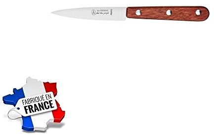 Les Colis Noirs LCN - Lot de 4 Couteau Office Lame 8cm INOX Manche Bois La Fourmi - Ustensile Cuisine Légume - 020
