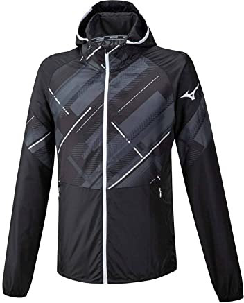 Mizuno Printed Jacket Homme, Noir, XL