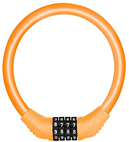 SPROUTER Portable Combination Bike Lock, 12 cm Diameter, Orange