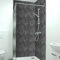 DRUCK-EXPERT Premium Duschrückwand 0,4 mm selbstklebendes Hart-PVC, Größe:2 x B 103 x H 240 cm Hochformat, Muster:Schieferstruktur Anthrazit