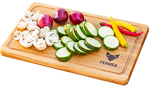 FENNEK Tagliere per la colazione XL, 40 x 25 cm, in quercia, trattato con olio di lino, ideale per cucinare, grigliare ecc
