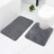 Homaxy Badezimmerteppich Set 2 teilig WC Vorleger mit Ausschnitt Set Badematte rutschfest Waschbar Hochflor Badteppich Mikrofaser Badvorleger Set – 50 x 60 cm + 51 x 76 cm, Grau