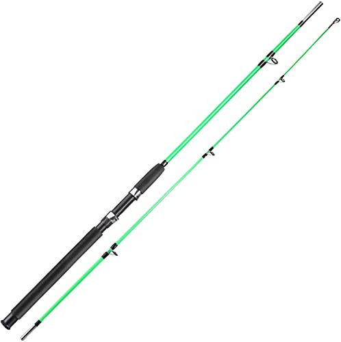 Sougayilang Angelrute, 2-teilige Composite Graphit & Glas Rohlinge Salzwasser Schlepprute Offshore Surf Angelrute für Wels, Lachs-Glasfaser-Spinnrute – Grün – 1,2 m