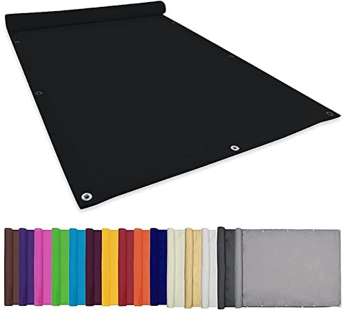Toldo Vela de Sombra Rectangular 4x7M 95% de Protección UV Impermeable Cubierta para sombrilla Toldo con Cuerda Libre para Jardín Terraza Y Balcón Exteriores, Negro, 22073