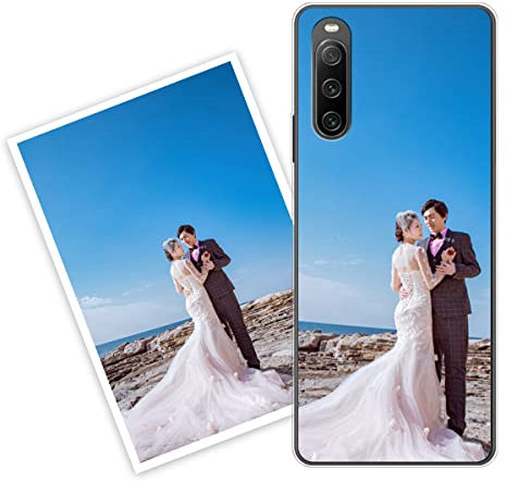 Sunrive Personalisierte Hülle kompatibel mit Sony Xperia 10 IV 5G Silikon,Transparent Handyhülle Benutzerdefiniert Weicher Etui mit Eigenem Foto Bild Text Individuelle