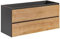Lomadox Waschtischunterschrank 120 cm in anthrazit mit Hamilton Eiche Nb., B/H/T: ca. 120/57/46 cm