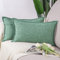 Madizz 2er Set Polyester- Leinen Kissenbezügen Weiche dekorative Kissenbezüge für Sofa Schlafzimmer Kissenhülle Grün 40x60 cm Rechteckig