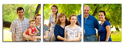LZIMU Bild auf Leinwand Mit Eigenem Bild Personalisiertes 3 Foto Kunstdruck Geschenk Wandbilder Für Freunde Und Familie Foto Geschenk Wandbilder(Kein Rahmen, 60x60cmx3 Stück)