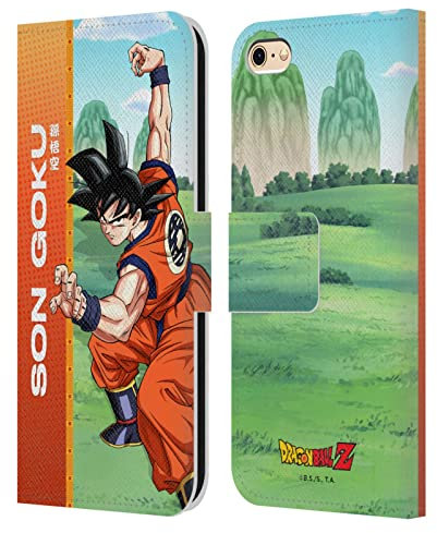Head Case Designs Offizielle Dragon Ball Z Son Goku Saiyan Arc Characters Leder Brieftaschen Handyhülle Hülle Huelle kompatibel mit Apple iPhone 6 / iPhone 6s