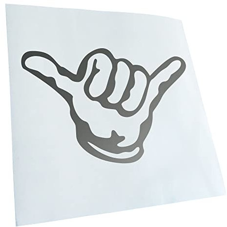 Kiwistar - Autoaufkleber - Silber - 60x39cm Hang loose - Alles locker - Shaka - Heckscheibe Auto Aufkleber wetterfest für Kfz LKW Mofa Truck - Sticker außen selbstklebend Tuning Zubehör für Fenster