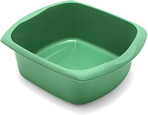 HoitoDeals 9.5L Plastic Rectangular Washing Up Bowl For Kitchen Sink Dishes Basin (1Pcs Jade Green)