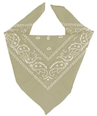 EUROXANTY beiges Bandana-Tuch | großes Bandana-Kopftuch | Bandana für Männer und Frauen | 100% Baumwolle Bandana mit Paisleymuster
