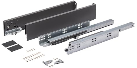 IVIRO Twin Pro 88mm Pan Drawer Runner System, Double Wall Drawer Box & Slides, 270-500mm Deep (500mm Deep)