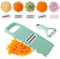 Nbguigdstr Cortador de alimentos de mandolina 7 en 1 para cocina, rallador de verduras, queso, patata, zanahoria, pepino, cortador, molino, cortador de gofres para patatas, pelador de juliana