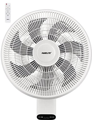Fanelite - Ventilateur mural FW40-DC - Moteur DC - Diamètre 40 cm - 7 vitesses - Avec télécommande - Minuterie - Grille et hélice plastiques - Oscillant ou fixe - Installation facile - Silencieux
