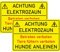 INDIGOS UG - Schilder - 300x200 mm - Schild 2 Stück - Achtung Elektrozaun - Aluverbundplatte - für Garage, Hotel, Parkplatz, Schule, Carport, Firma
