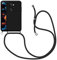 Coque pour Xiaomi Redmi Note 12 4G, Cordon Collier Etui Housse de Protection en Silicone avec Collier Telephone Portable Silicone avec Cordon Stylée Coque avec Réglable Cordon, Noir