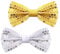 PINEPAN Fliege Glitzer Pailletten Karneval Gold Fancy Dress Party Pailletten Fliege Verstellbare Kostüm Party Dekoration (Gold Silber)