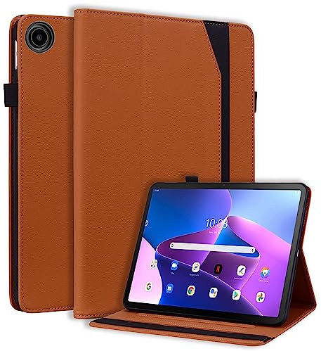 CXTCASE Custodia per Lenovo Tab M10 Plus 3rd Gen 10.6 Pollici 2022,Ultra Sottile Smart Tablet Cover in Pelle con Funzione di Supporto per Lenovo Tab M10 Plus 3rd Gen 10.6 Pollici 2022,Marrone