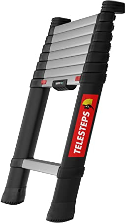 Teleskopleiter 2,6m von TELESTEPS I Made in Sweden I Prime Line I Kompakte Qualitätsleiter mit patentiertem Premium Design I Dreieckige Holme I EN 131 Zertifiziert I 72226-541