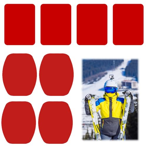 Gruvox 8 Pcs 3m Double Sided Sticky Pads 3M Dash Cam Sticky Pads Double Sided Tape 3M Sticky Pads for Action Camera Mounts, 3M Number Plate Pads, Indoor Outdoor 3M Number Plate Pads (Red)