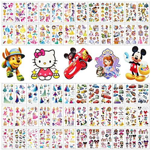 60 Sheets Cute Lovely Temporary Tattoos fake tattoo for Kids Toddlers Children Boys Girls