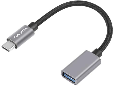 SinLoon Cable USB C a USB 3.0 Cable Adaptador USB C Macho a USB A Hembra de 5 Gbps Carcasa de Aluminio Cable Corto Trenzado de Nailon Tipo C con OTG (USB C Straight)