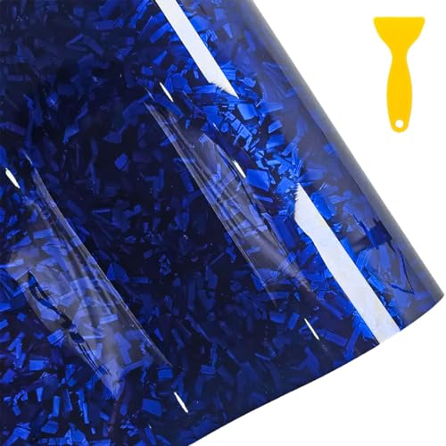 Fondlife Geschmiedete Carbon Folie,150 * 30cm Selbstklebend Autofolie aus Vinyl,Forged Vinylfolie (Geschmiedet blau)