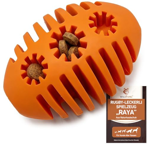 Wildfang® Hundespielzeug für Starke Kauer – Raya Snackspielzeug aus Naturgummi, Kauspielzeug Hund zur Zahnpflege, für Drinnen & Draussen