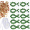 114PCS Kommunion Dekoration Set Fisch Taufe Deko aus Rattan + Holz Fische Streudeko + Weiß Band für Mädchen Jungen Kommunion Konfirmation Taufe Deko