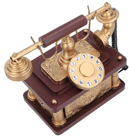 Hztyyier Modèle de Téléphone Vintage Matériau en Résine Premium Faux Décor de Téléphone Antique Coloré à la Main Peinture écologique Traces Marbrées