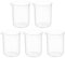 PATIKIL 250 ml Messbecher, 5 Stück, Polypropylen-Becher, abgestufte Messkrug mit Ausgießer für Laborexperimente, Backen und Kochen, transparent