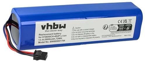 vhbw 1x Akku kompatibel mit Viomi Alpha 2 PRO Plus, Pro Saugroboter (5000 mAh, 14,4 V, Li-Ion)