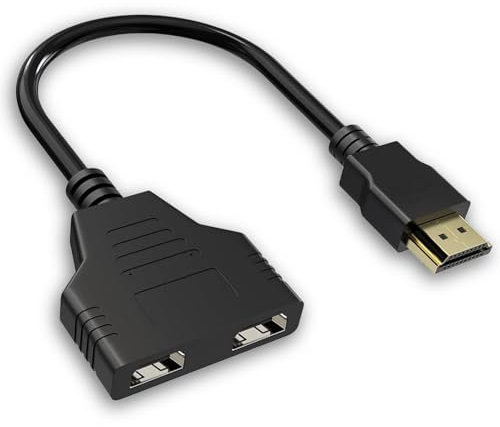ZUOQIANG HDMI Splitter 2 Monitore Gleichzeitig, 1080P HDMI Adapter 2 Monitore Erweitern, HDMI Doppelstecker, Adapter HDMI auf HDMI, HDMI Verteiler 1 in 2 Out für HDTV HD Monitor Projektoren