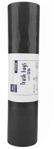 IDEA HOME Bolsas de Basura de Plástico 120L - Resistentes Sacos de Basura para Reciclar 25 Unidades, Negro