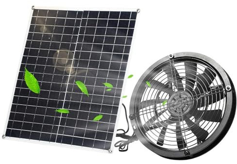 Kavolet Solar Ventilator für Camping im Freien, Solarventilatoren für draußen, 20W Solarpanel-Ventilator-Set, 3000 U/min IP65 wasserdicht, vielseitig einsetzbar für Häuser, Wohnmobile, Gewächshäuser