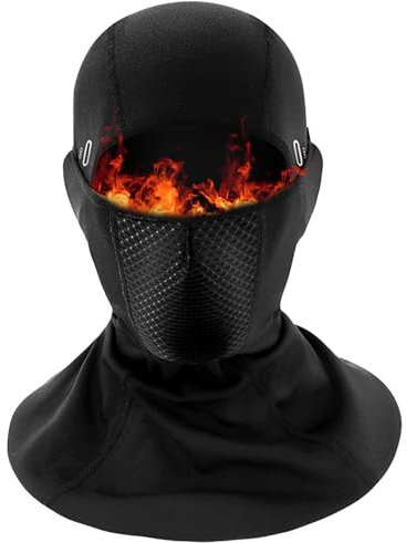 EOAMGO Ski Maske Balaclava für Herren Damen, Winter Fahrrad Motorrad Sturmhaube, Schwarz Sturmmaske Ski Mask Männer, Ski Motorrad Fahrrad Maske Mütze Zubehör, Winter Winddicht Warm Gesichtshaube