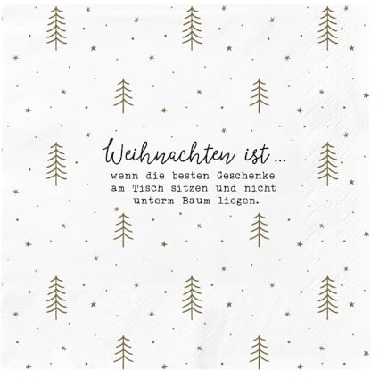 Grafik Werkstatt Servietten für Weihnachten und Advent | 20 Stück | 12,5 x 12,5 cm | weiß | Weihnachten ist…