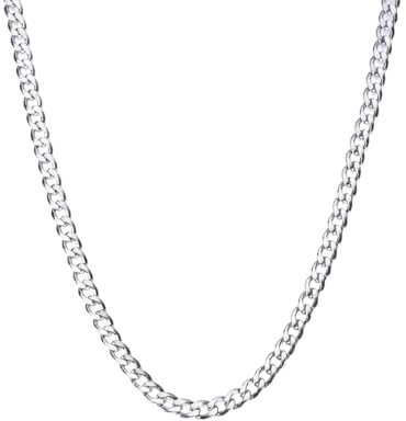 XUEBAIFU Silberkette Damen Silber 925 Halskette Panzerkette Kette Damen Herren 4mm Breite 55cm Länge