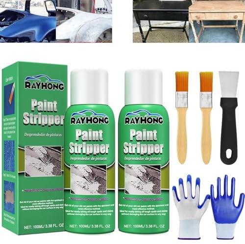 Rayhong - Sverniciatore ad alta efficienza, per superfici metalliche, rimozione vernice ad alta efficienza, per legno, metallo, muratura, intonaco, piastrelle (2 pezzi)