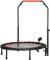 SPORTNOW 102 cm Fitness-Trampolin mit LCD-Monitor, Faltbar Mini-Trampolin für Erwachsene, Fitness-Rebounder mit 4-Fach Höhenverstellbarer Haltegriff, bis 100 kg