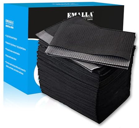 Emalla Dental Lätzchen 125 Stück Tattoo Unterlage 33cm x 45cm Tischmatte für Tattoo Zubehör Nagel Farbe Wasserdichte Tablett Abdeckungen