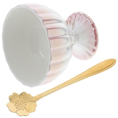 VOSAREA 1 Jeu Coupe De Crème Glacée Bol De Ramen Instantané Coquetiers Pochés Bol De Fruits Bol De Ramen Décoration De Courge Bol Apéritif Décorations D'aquarium Rose Céramique
