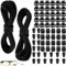 wonkeken 2 Stück 10m Elastische Gummischnur 3mm Elastische Runde Schnur Elastische Dehnbare Schnur Nylonschnur für Armbänder mit 20 Kordelstopper Kordelklemme 30Doppel-Loch Frühling für Rucksack