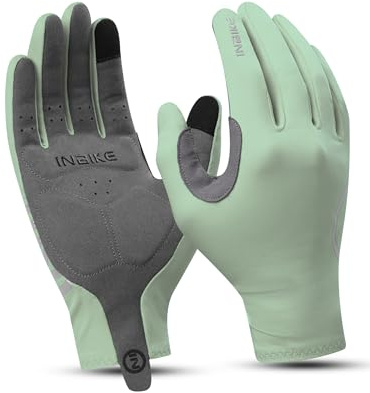 INBIKE Guanti Ciclismo Uomo Guanti MTB Guanti Bici Antiscivolo Traspirante Touch Screen per Corsa, Guida, Arrampicata da Uomo e Donna Verde,L